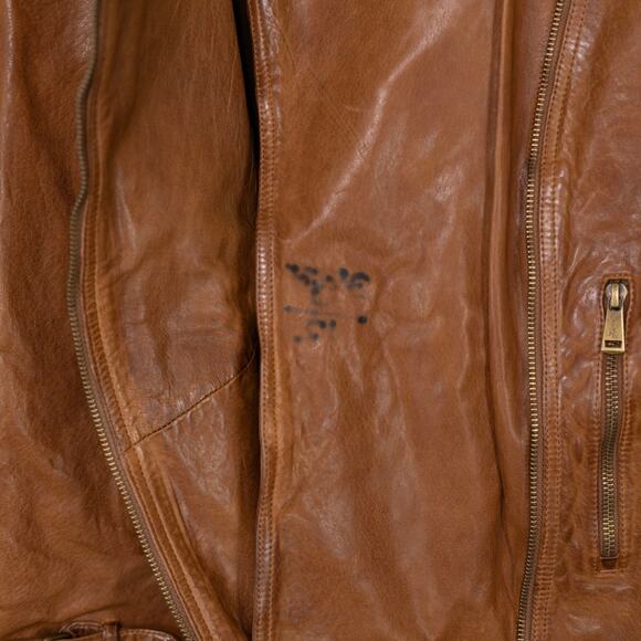 Lauren Ralph Lauren Women Tumbled Leather Jacket Dark Walnut Size 12 (NewDefect) - Picture 6 of 11